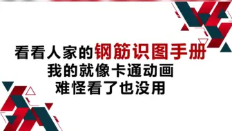 人家这才是标准的钢筋识图手册，我的顶多算卡通画，难怪看了也没用