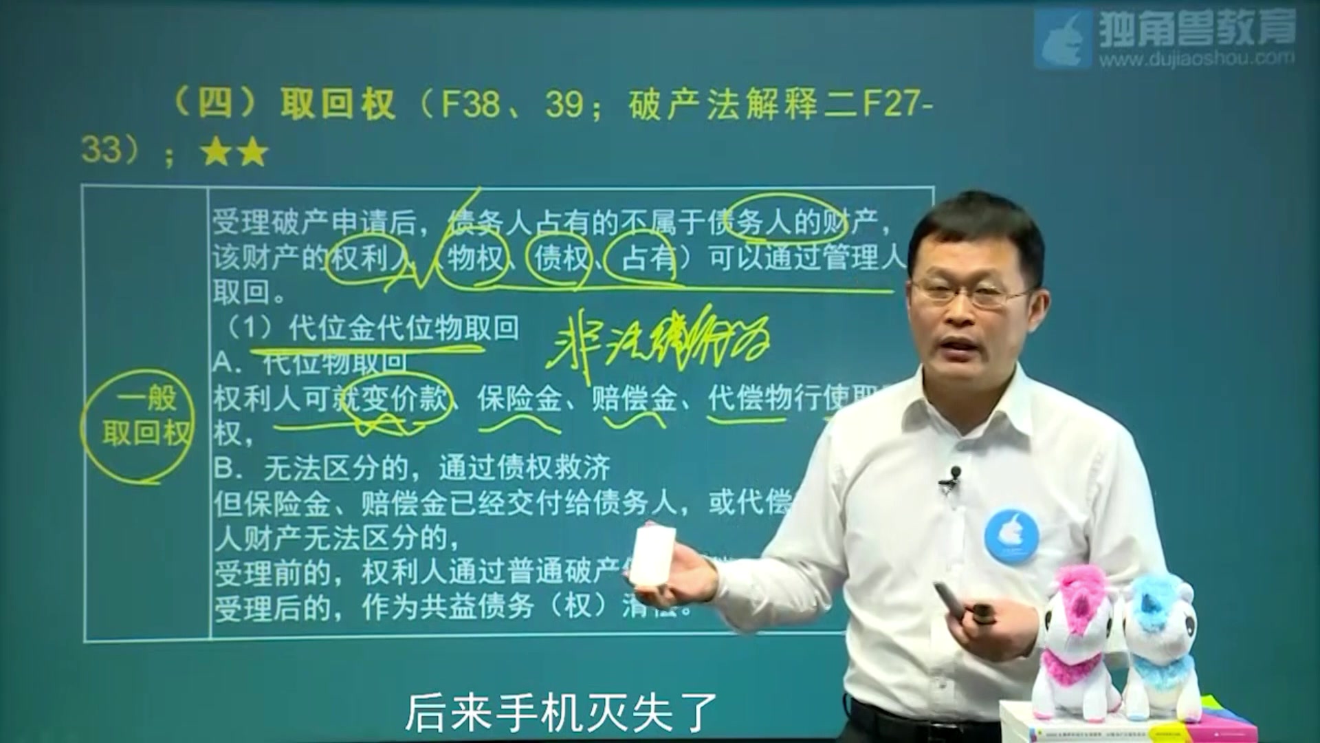 【2022法考】李文涛老师讲商法考点——取回权【独角兽法考】