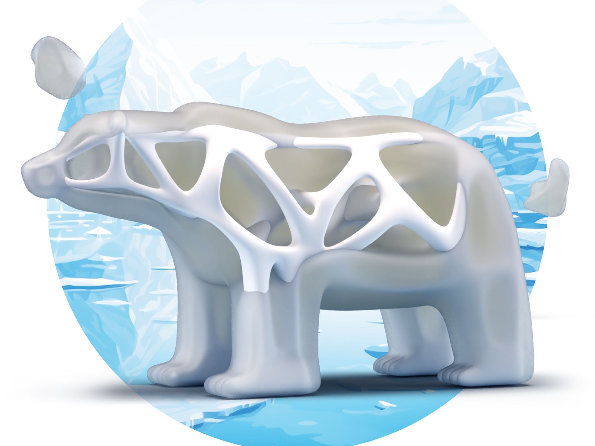 北极熊粘土制作图片