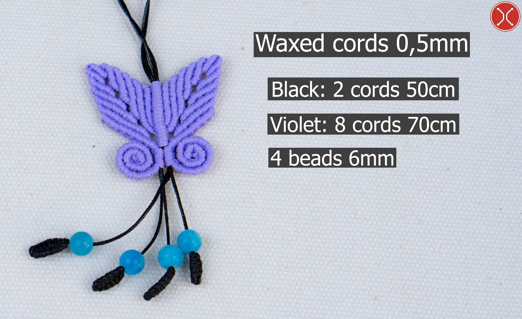 【macrame tita】蝴蝶挂件绳编编制教程macrame keychain tutorial