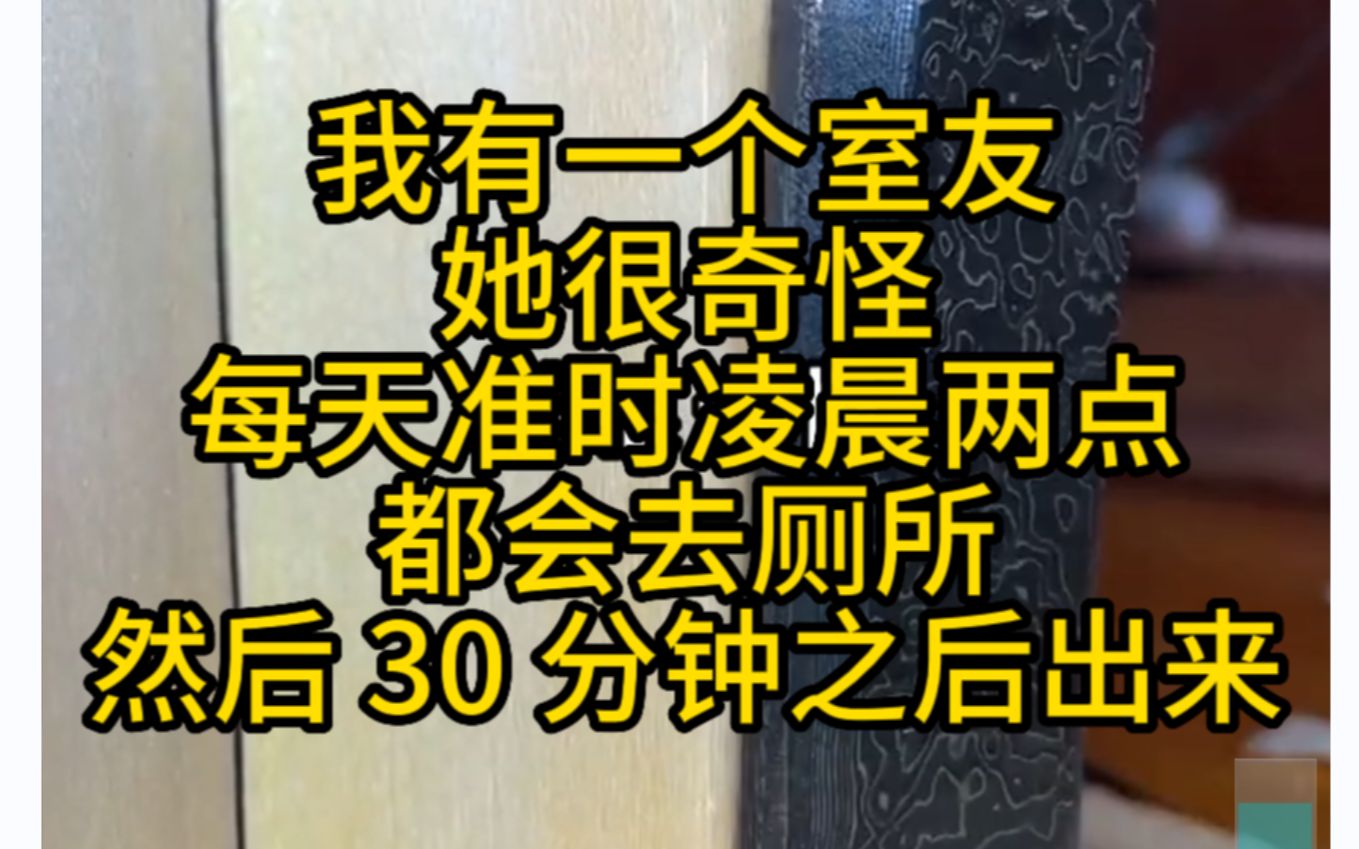 惊悚悬疑 我的室友很奇怪,每天凌晨两点准时上半小时厕所,小说推荐哔哩哔哩bilibili