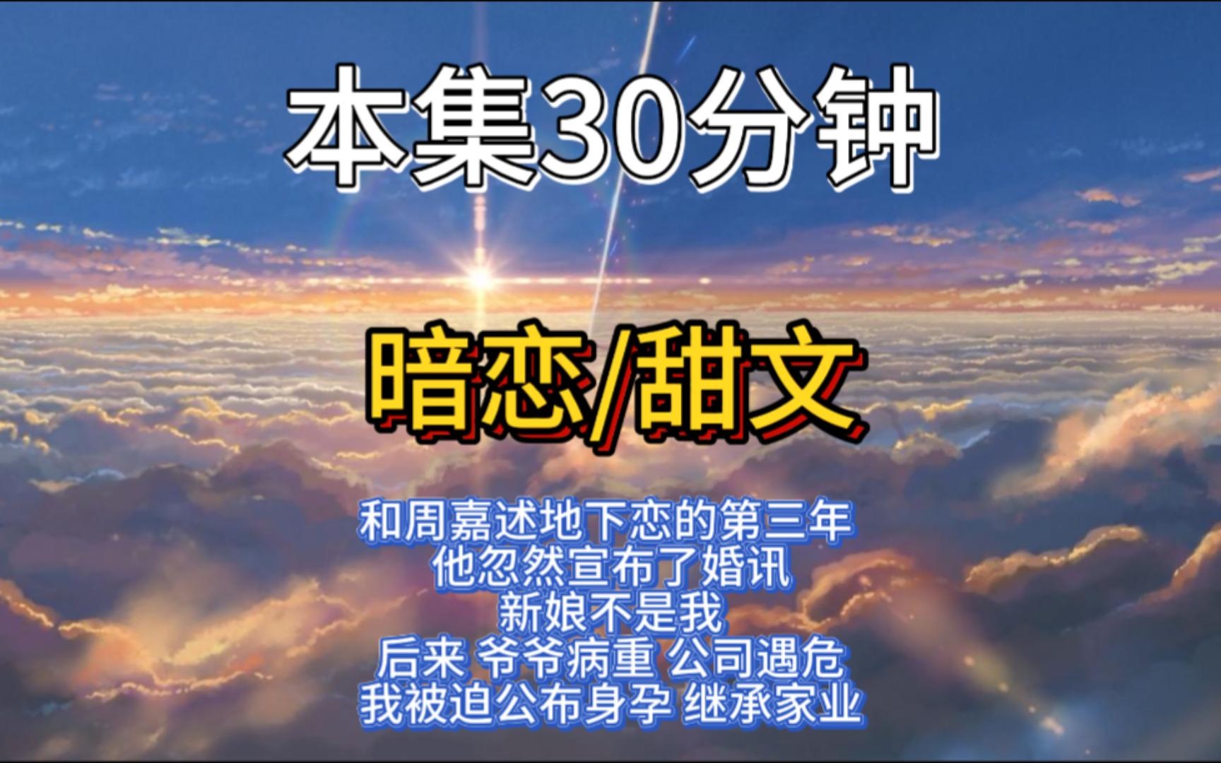 (已更完)暗恋/甜文:和周嘉述地下恋的第三年,他忽然宣布了婚讯.新娘不是我.后来,爷爷病重,公司遇危,我被迫公布身孕,继承家业.哔哩哔哩...