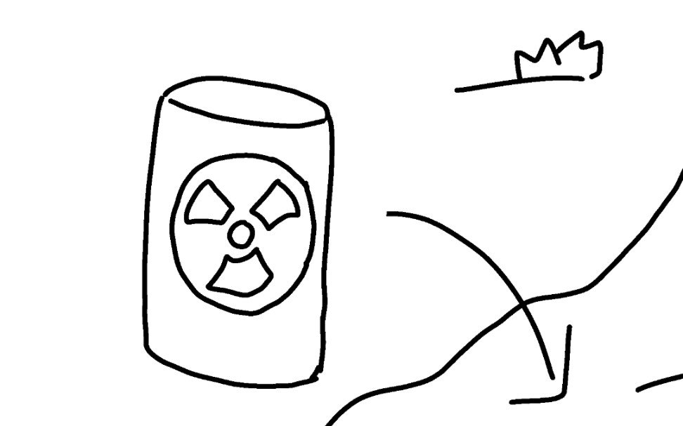 我只知道他给市民带来了危险,必须把他扔到没有人的大沙漠里(核废水)