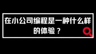 在小公司编程是一种什么样的体验？
