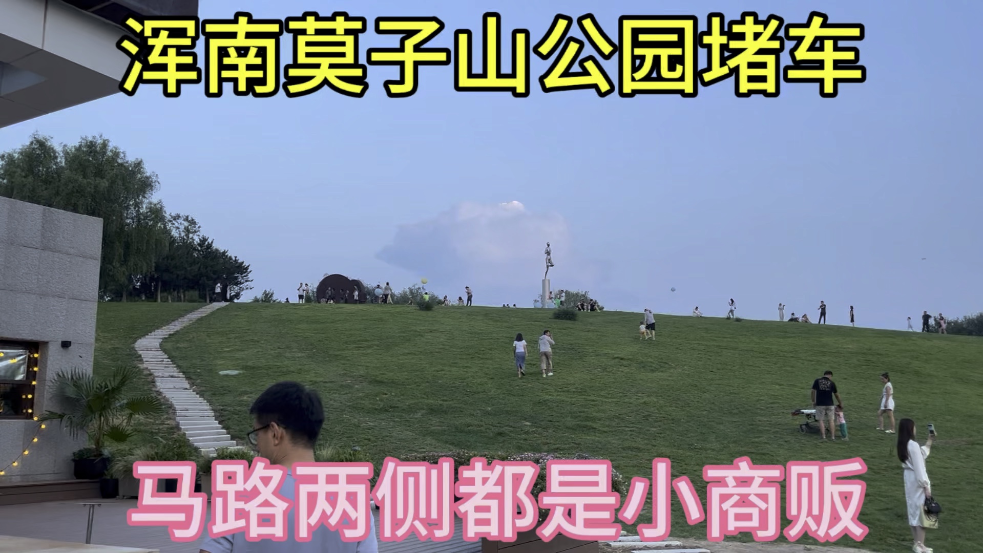 沈阳浑南莫子山公园晚上非常堵车,马路两侧全是小商贩摆摊的.