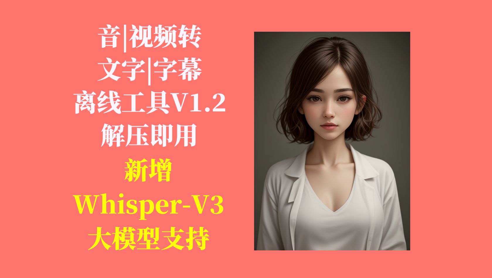 音|视频转文字|字幕小工具V1.2,新增whisperlargeV3模型,支持100多种语言,自动翻译,解压即用!哔哩哔哩bilibili