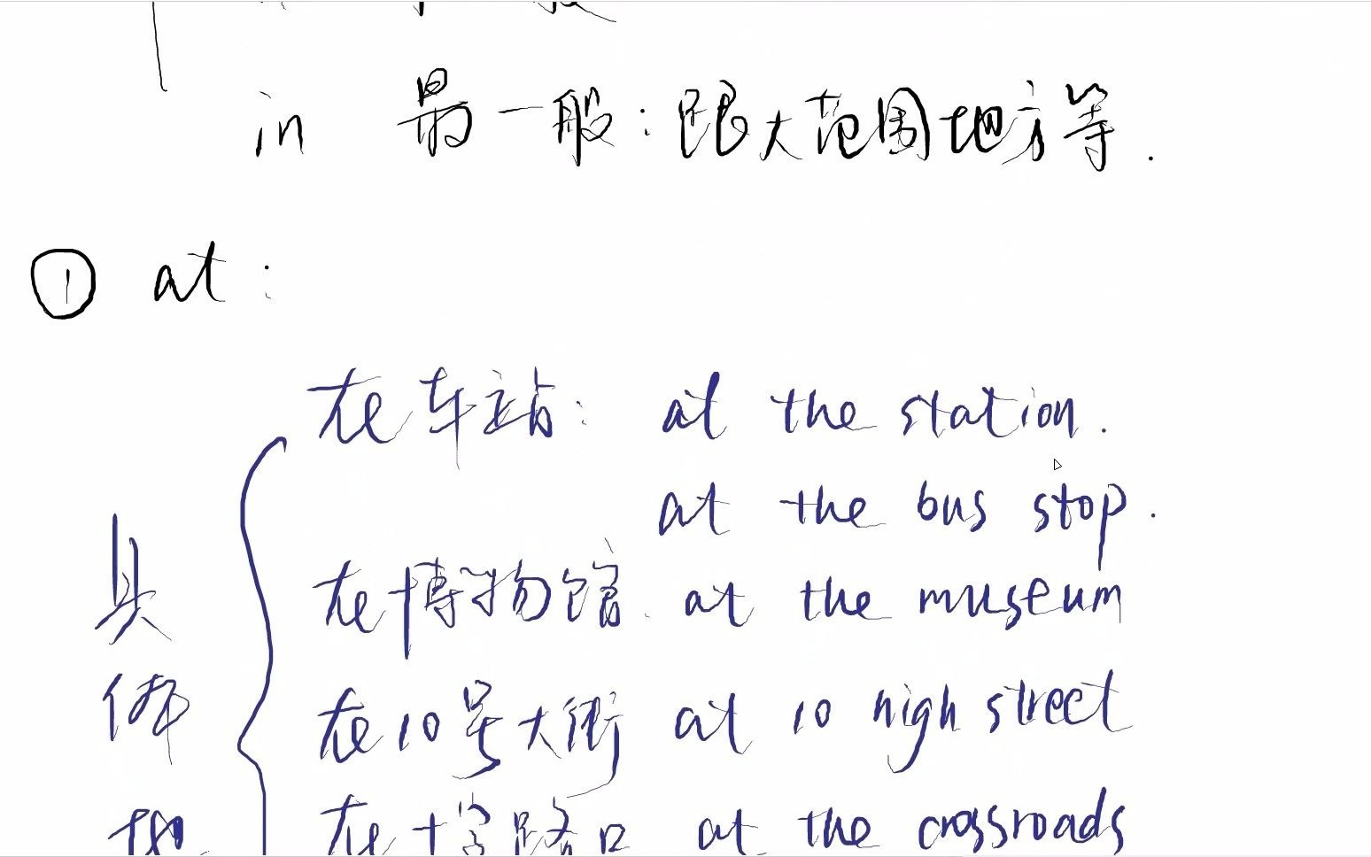 [图]零基础英语 第五讲 介词（4-2）on in at表示地点辨析