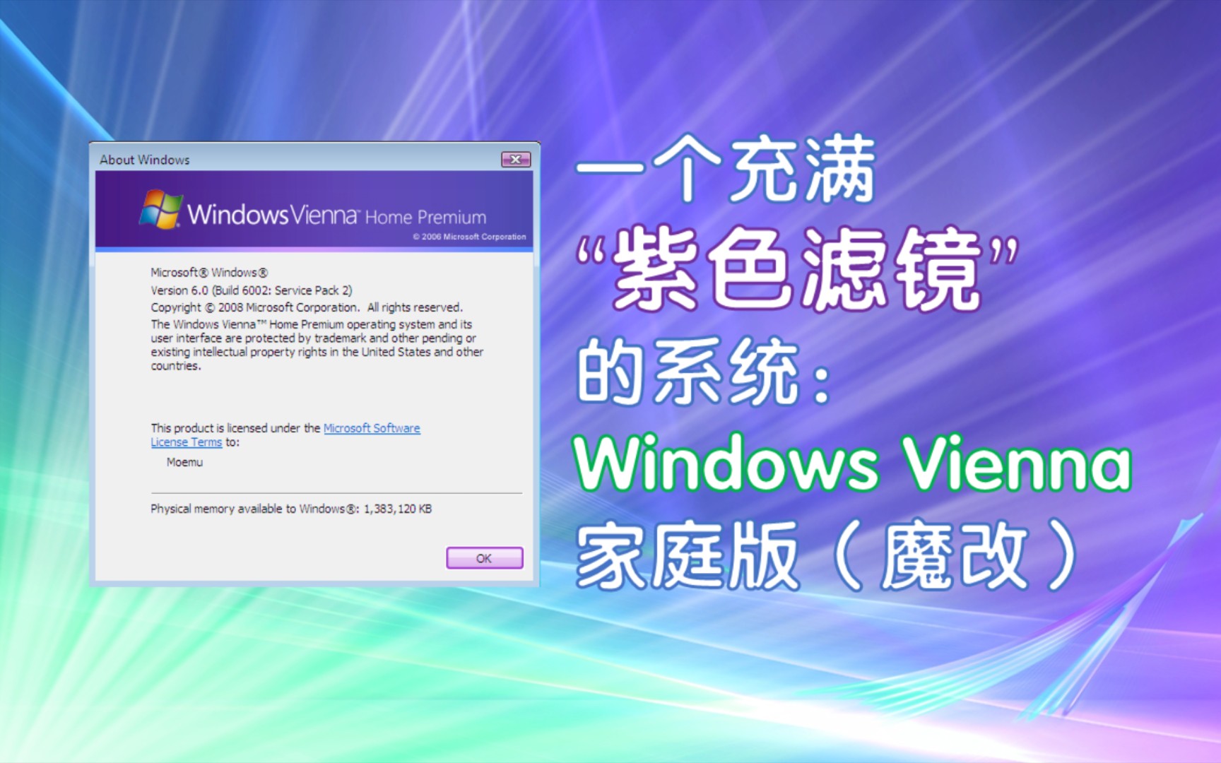 一个充满“紫色滤镜”的魔改系统——Windows Vienna家庭版哔哩哔哩bilibili