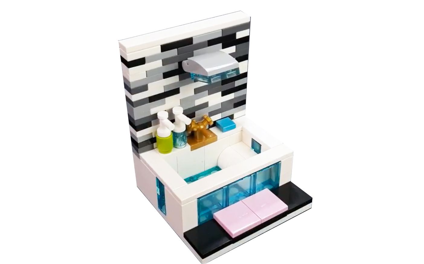 乐高moc教程 奢华浴缸浴盆 拼搭指南