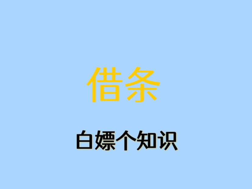 原来写借条还有这么多学问!哔哩哔哩bilibili