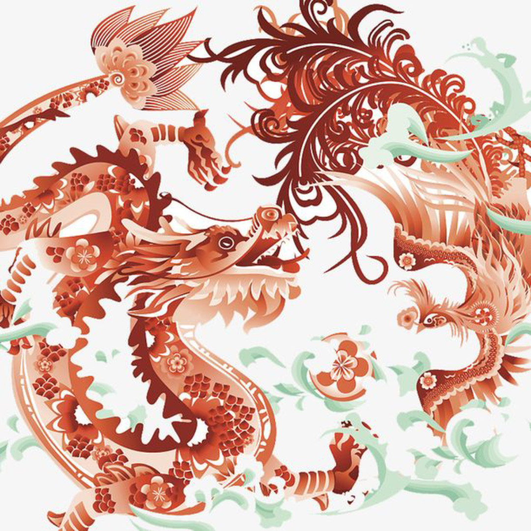 龙凤纹样 绘画打卡d4_哔哩哔哩_bilibili