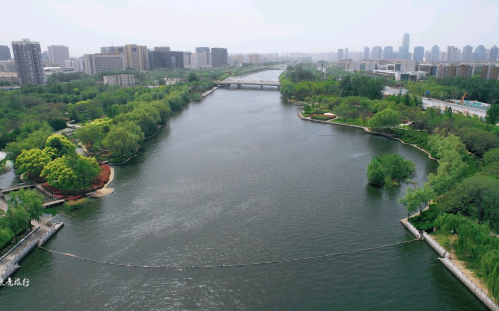 郑州市东区熊耳河春天美丽景色