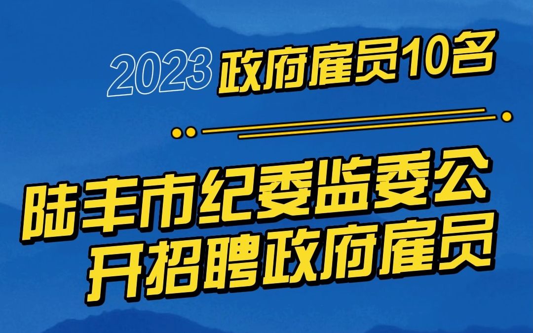 陆丰市纪委监委2023年公开招聘政府雇员公告哔哩哔哩bilibili