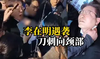 Télécharger la video: 韩国最大在野党党首李在明遇袭，凶手突然挥刀刺向颈部，去年曾绝食24天