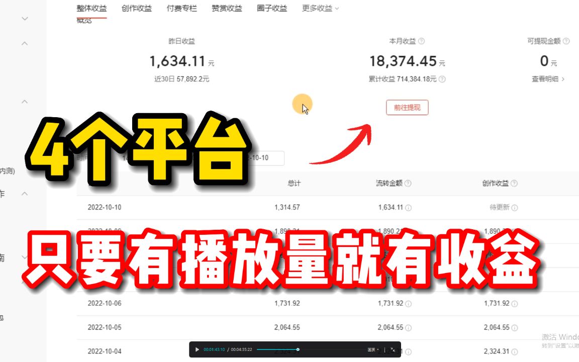 [图]只要有播放量就有收益的4个自媒体平台，建议收藏！