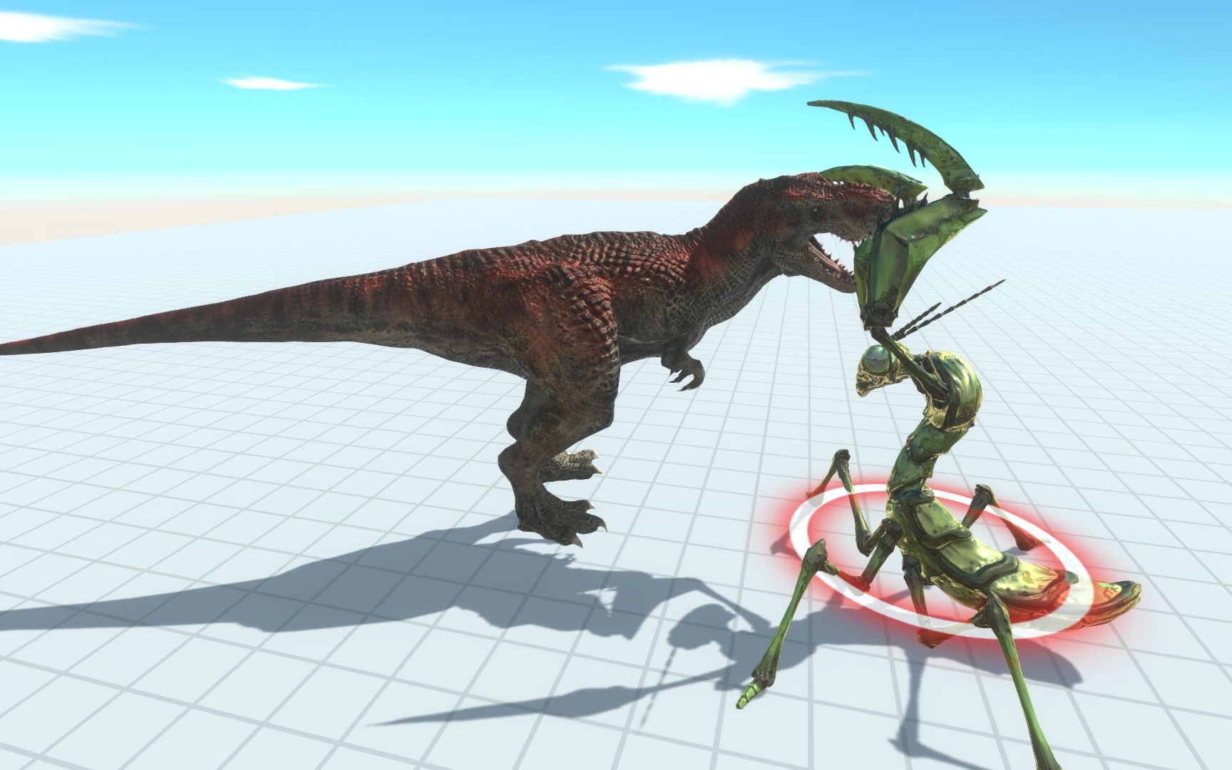 巨型螳螂和霸王龙大对战,场面那是异常激烈,谁更厉害呢?