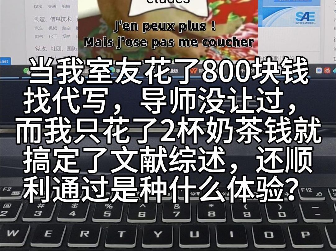 当我室友花了800块钱找代写,导师没让过,而我只花了2杯奶茶钱就搞定了文献综述,还顺利通过,是种什么体验?哔哩哔哩bilibili