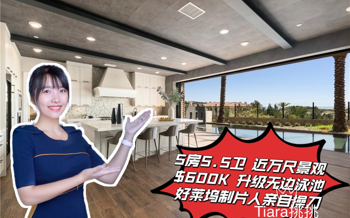 [图]HouseTourVLOG_42 什么?! 好莱坞制片人亲自设计 $600K升级景观无边泳池 近万尺景观占地 带你们一次看过瘾