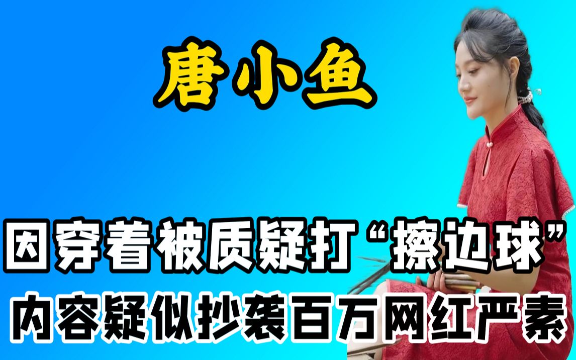 唐小鱼:因穿着被质疑打“擦边球”,遭官方点名,又陷抄袭风波哔哩哔哩bilibili