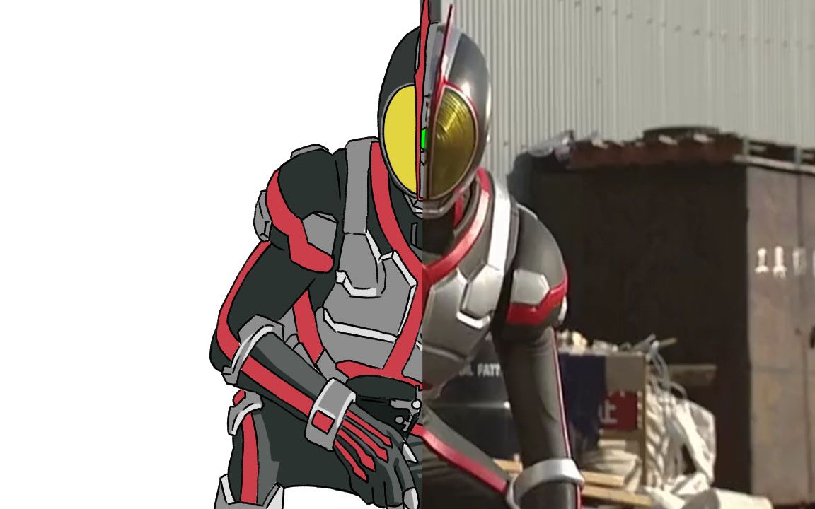 活动作品手绘动画假面骑士faiz深红电钻