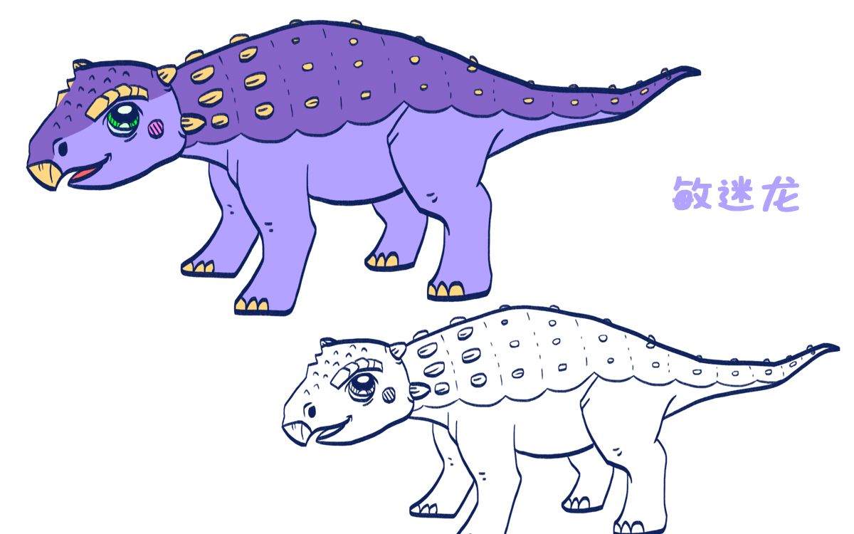 简笔画大全,敏迷龙(一)