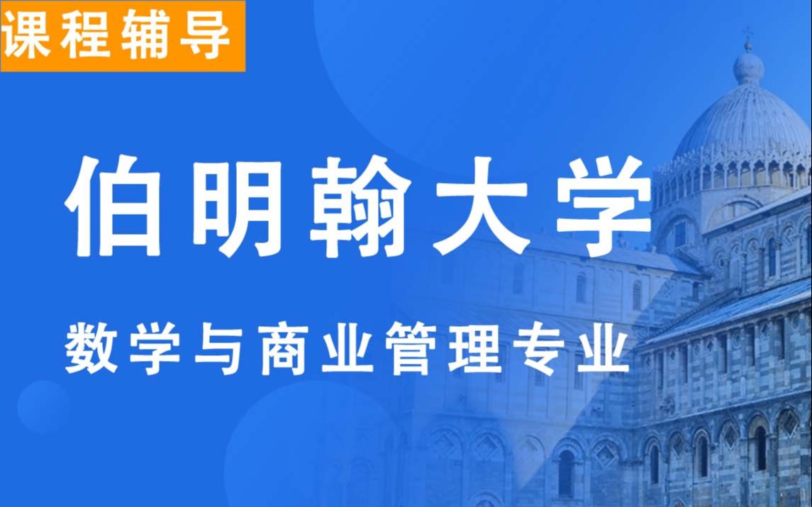 伯明翰大学UOB伯大数学与商业管理辅导补习补课、考前辅导、论文辅导、作业辅导、课程同步辅导哔哩哔哩bilibili