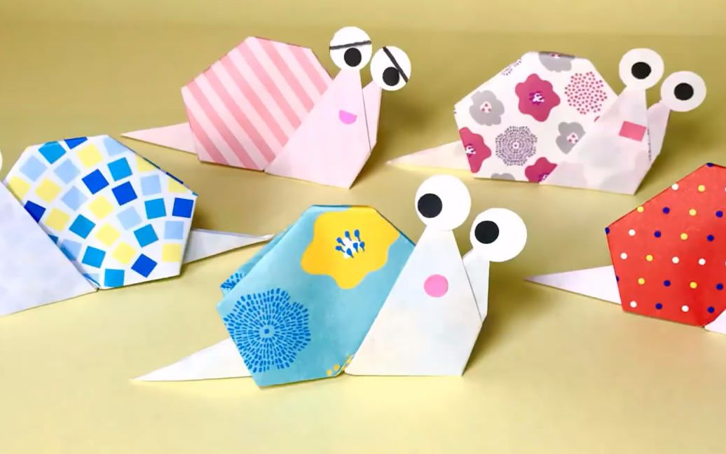 少儿折纸diy教你折纸平面蜗牛的方法适合孩子们学习