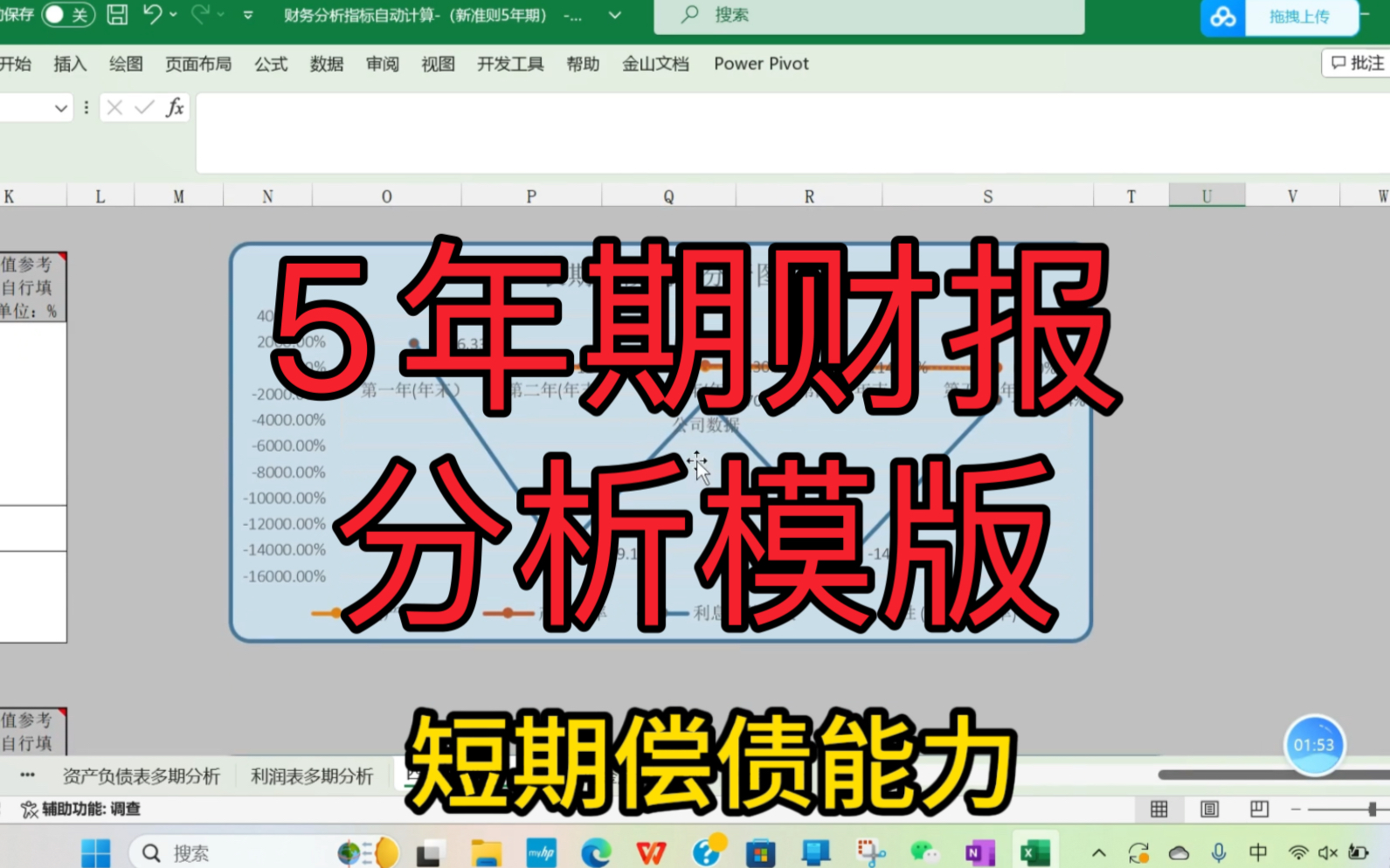 五年期财务报表分析模版(新准则)哔哩哔哩bilibili