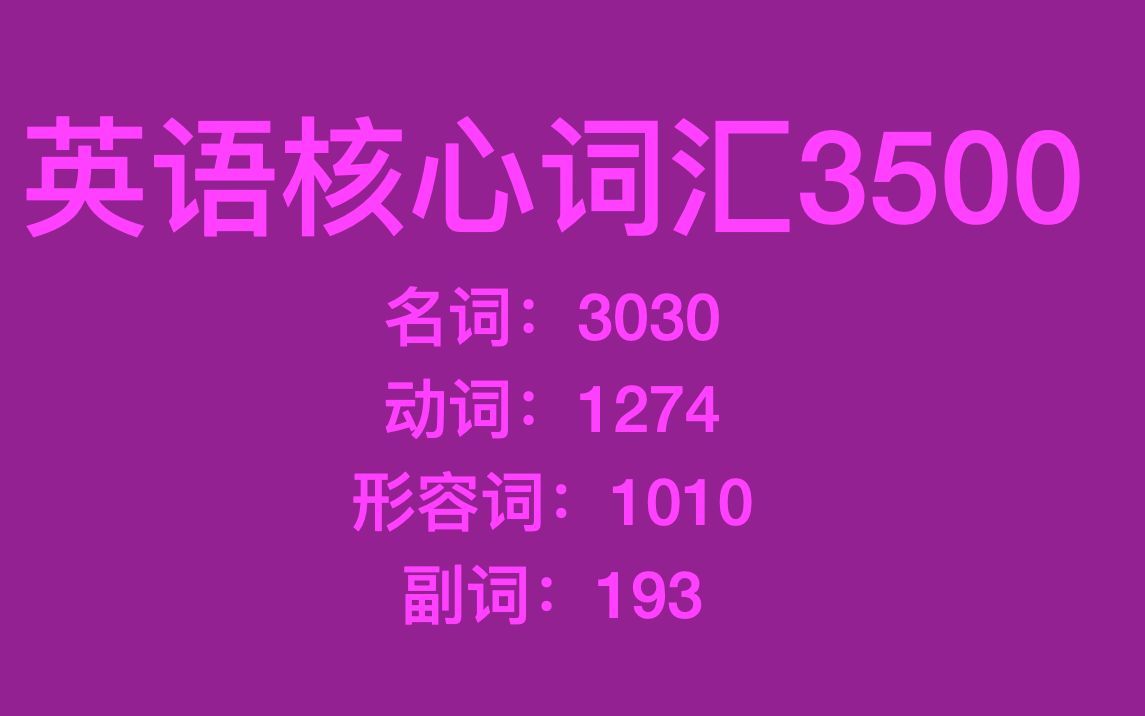 英语核心词汇3500[高中词汇]【正序版】哔哩哔哩bilibili