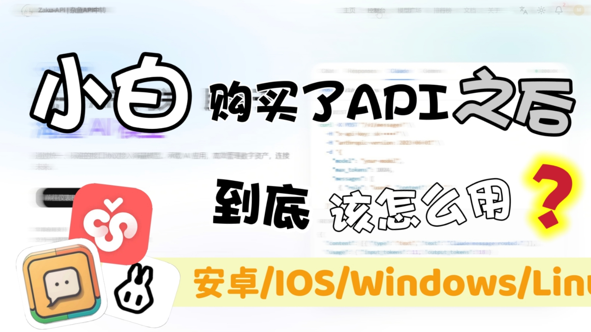 小白购买了AI不会用,怎么使用API KEY,看这个视频就够了!【全平台通用教程】