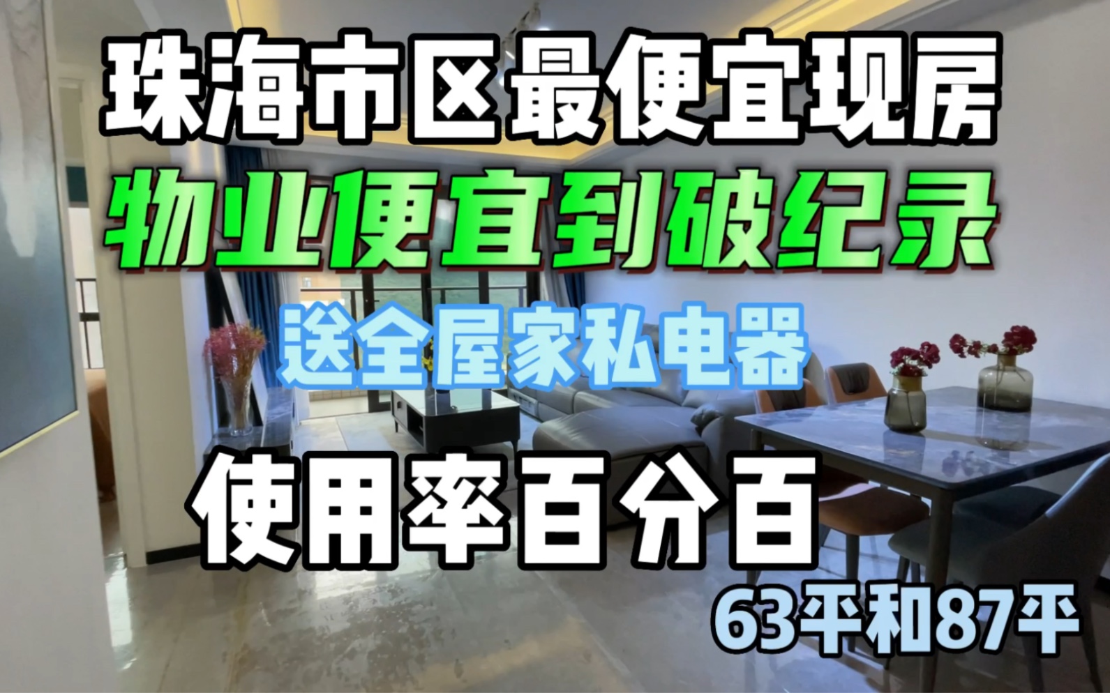 珠海市区现房,西区价入手市区,实用率百分百,送全屋家私电器哔哩哔哩bilibili