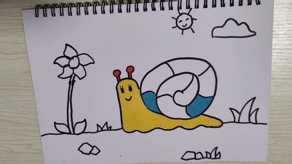 蜗牛怎么画教案图片