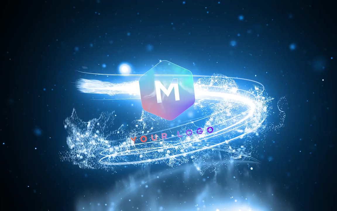 pr原始模板-高科技透明粒子缠绕特效的公司企业品牌商品店铺标志动态