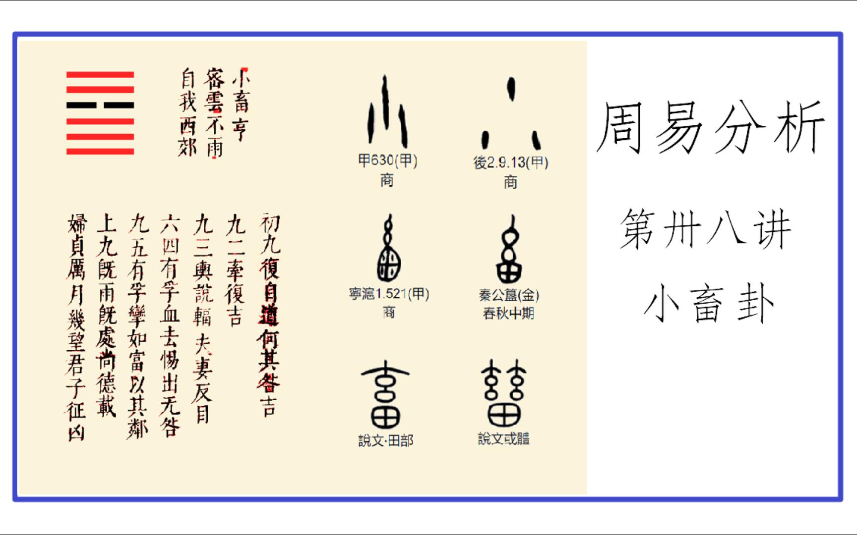 周易分析【第三十八讲 小畜卦】