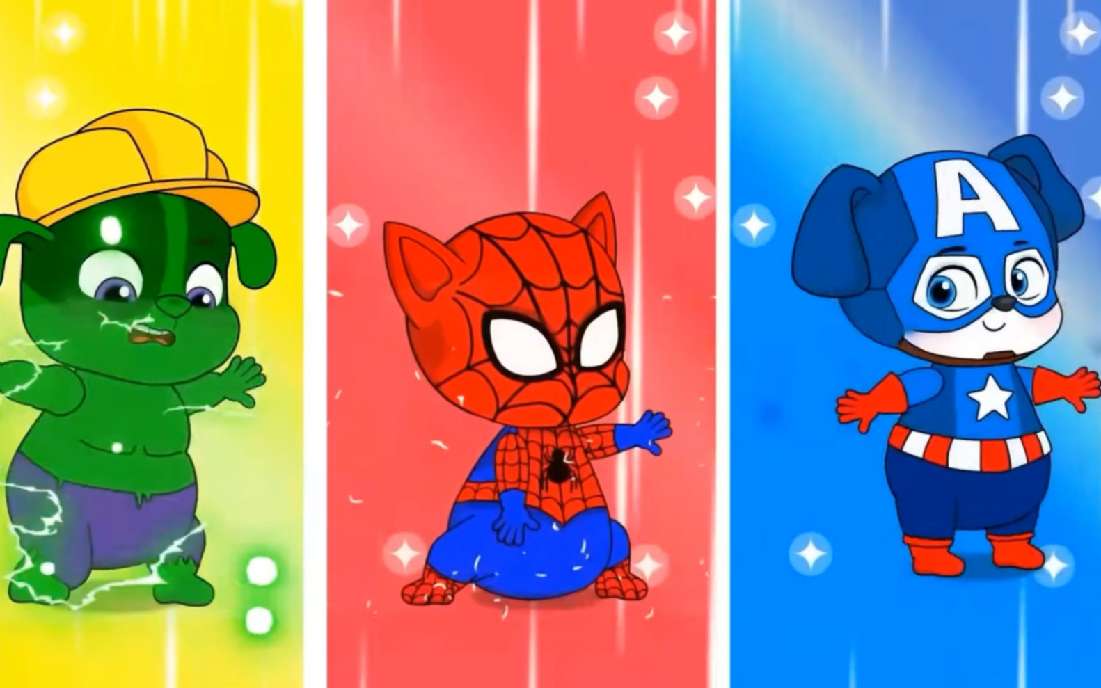 汪汪队动画:狗狗们变身成超级英雄救回了彩虹