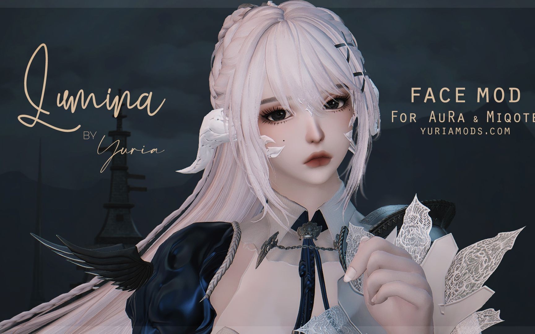 【ff14mod】[尤里亞]流明雕塑 – 貓娘 – 龍娘,捏臉臉型面妝預覽視頻