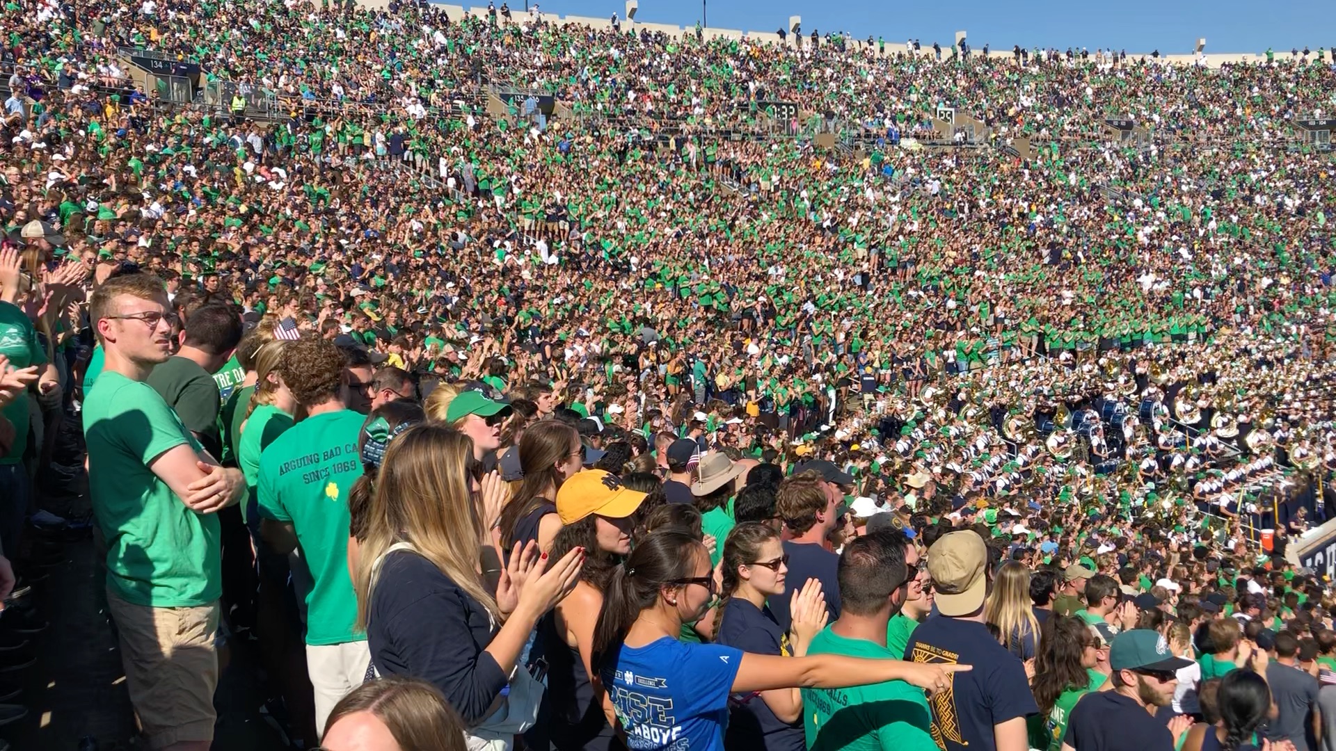 圣母大学的橄榄球赛现场