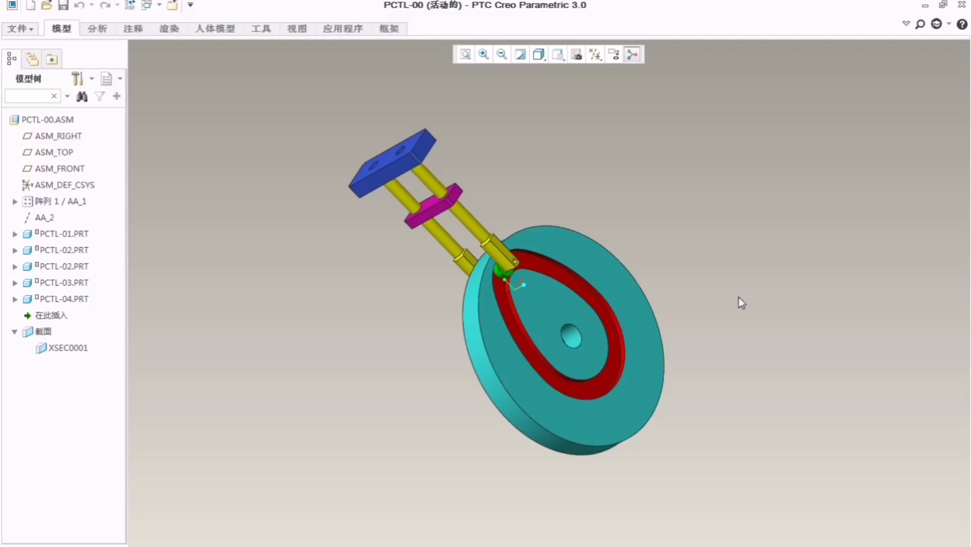 盘槽型凸轮运动仿真