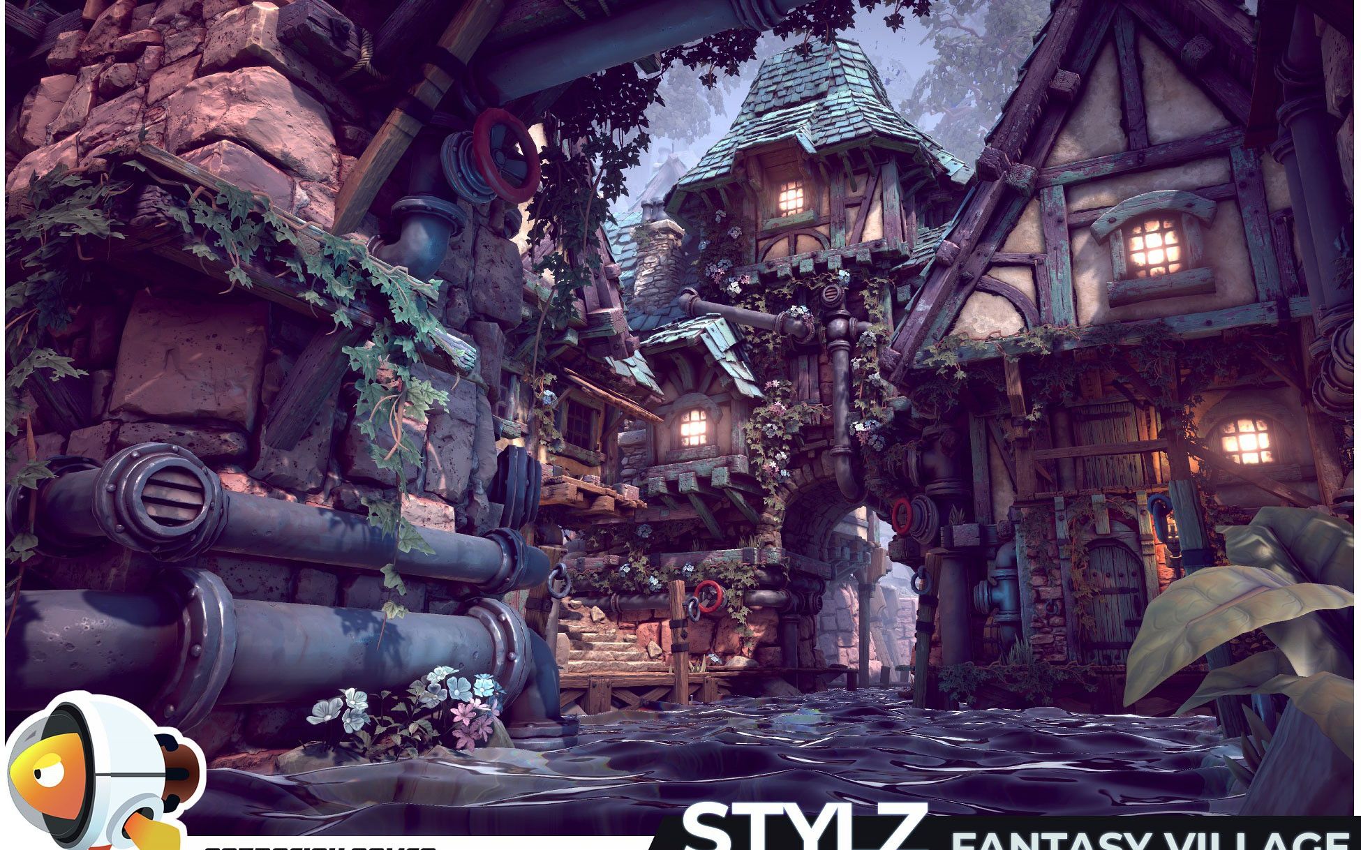 【Unity素材推荐】幻想风格水上村庄小镇高质量场景 STYLZ  Fantasy Village 推荐指数【★★★★★】哔哩哔哩bilibili