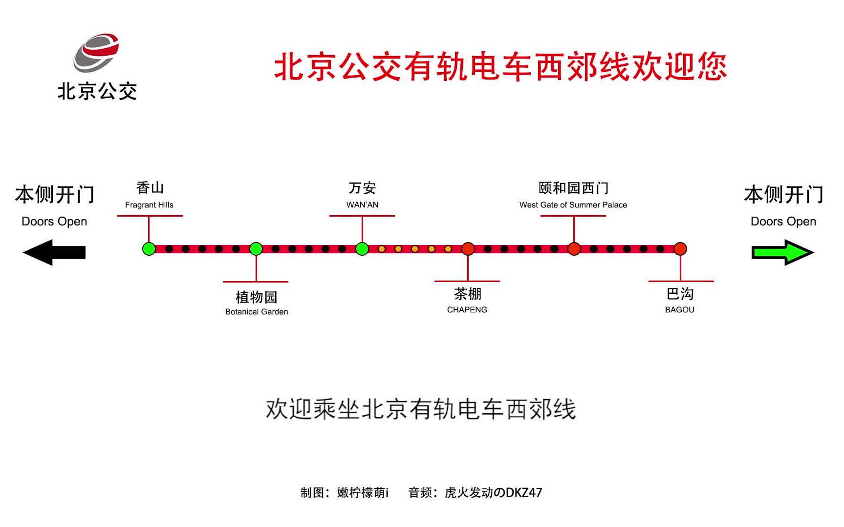 [图]【北京有轨电车】西郊线报站音实录+闪灯图(2019)