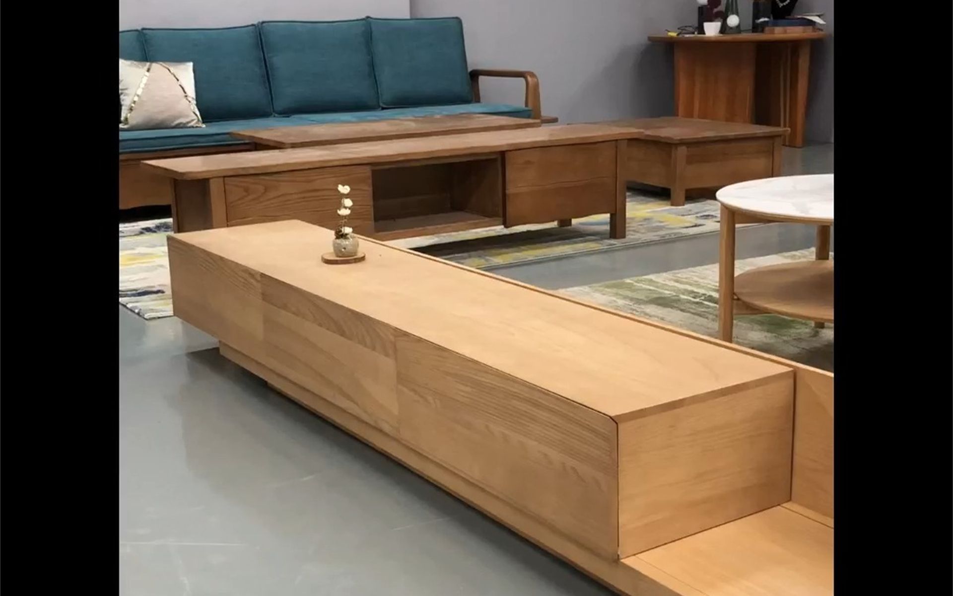 新品丨 全白蜡木可伸缩电视柜,无任何辅材