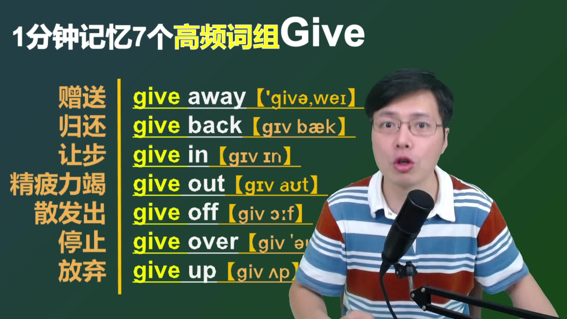 英语学习里不止有单词,一分钟跟老师掌握7个give相关高频词组哔哩哔哩bilibili