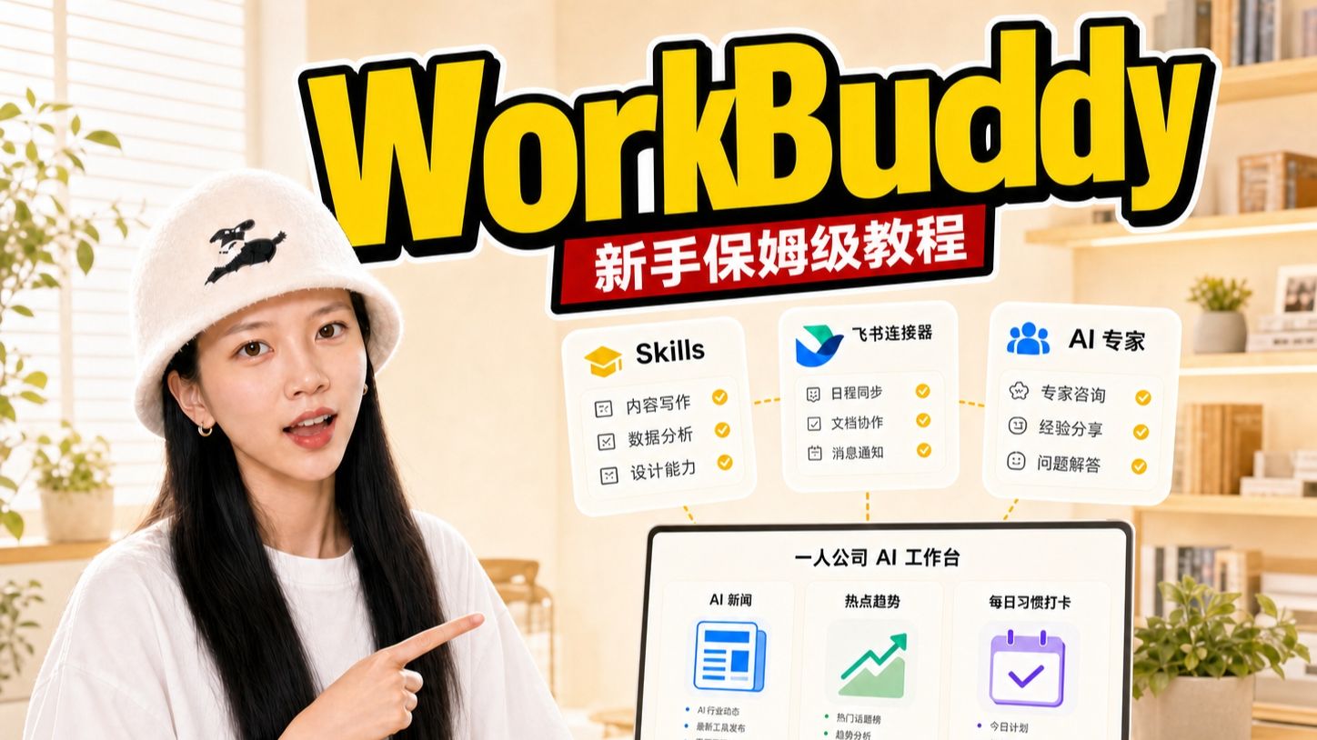 20分钟WorkBuddy零基础小白教程，带你轻松搭建自己的AI工作台