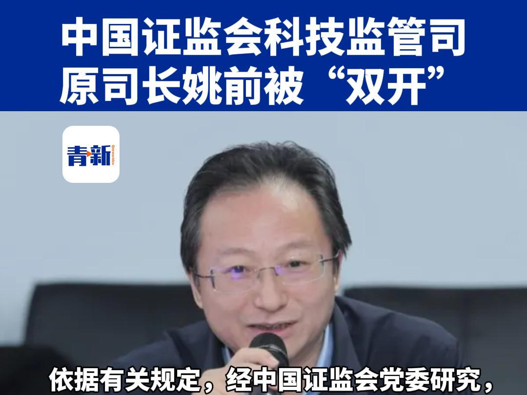 中国证监会科技监管司原司长、信息中心原主任姚前被“双开”哔哩哔哩bilibili