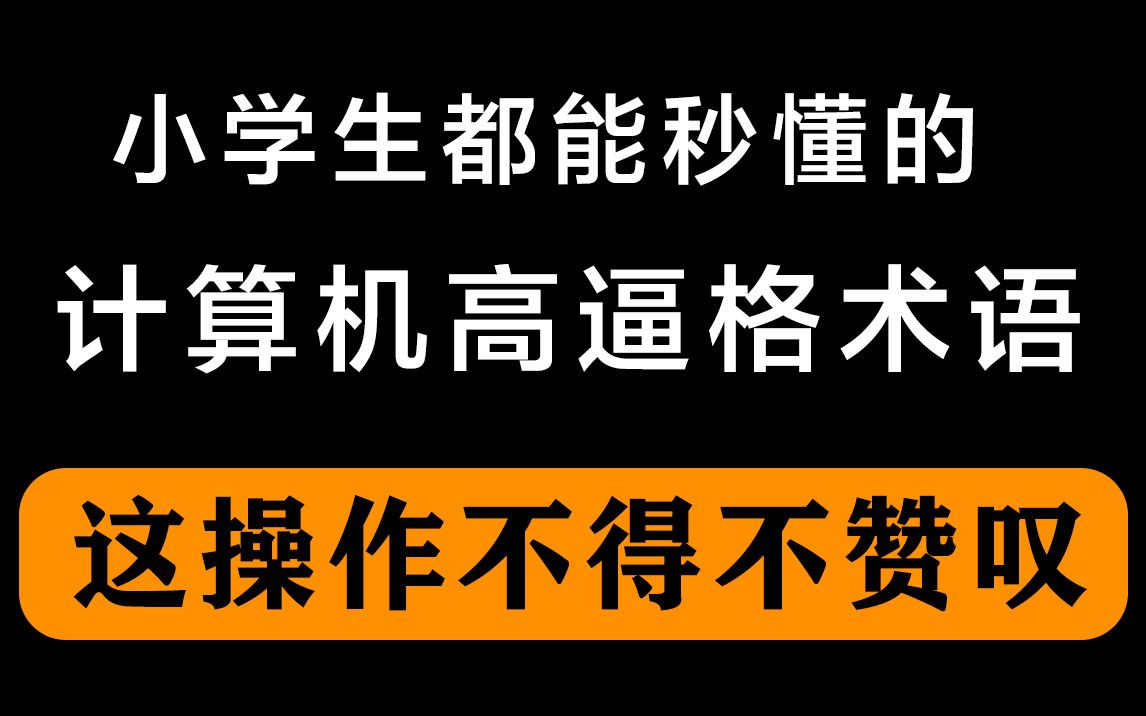 【史上最全】那些小学生都能秒懂的计算机|高|逼|格|术|语|.你能看懂这些高逼格专业词汇吗?哔哩哔哩bilibili