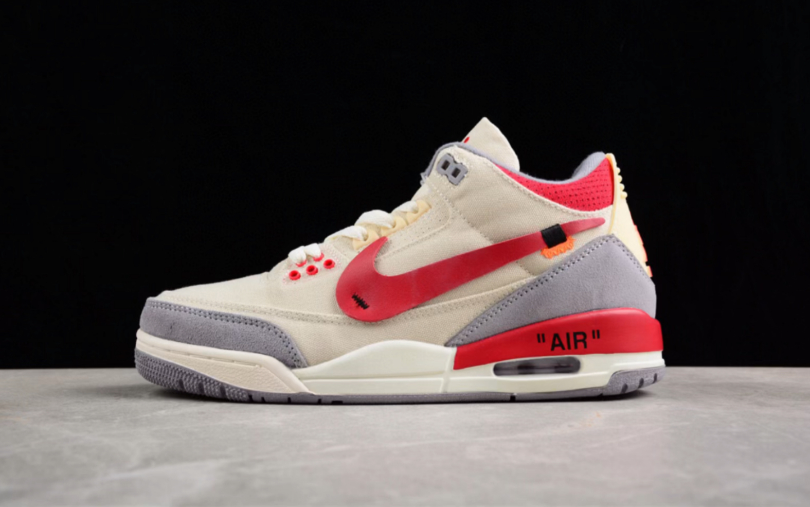 air jordan 3 retro fear aj3 米黄红倒钩爆裂纹篮球鞋dh7139-123