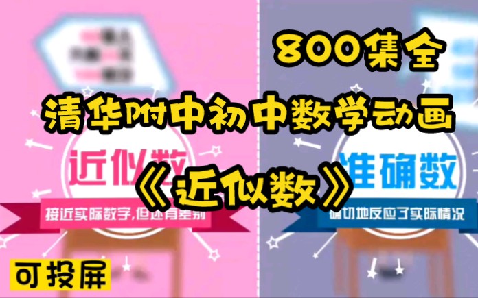 800集全 清华 附中 初中数学动画 趣味数学 拿高分《近似数》哔哩哔哩bilibili