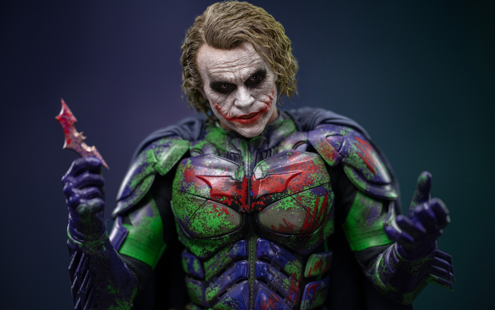 hottoys - mms752ae 蝙蝠侠:黑暗骑士 小丑(伪装蝙蝠侠版) (植发版)