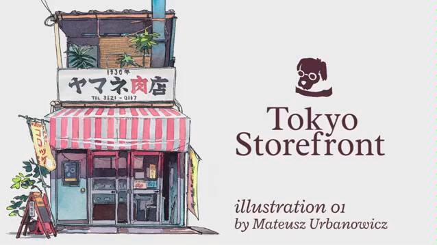 水彩教程东京老铺作者亲自教你画东京老店铺1