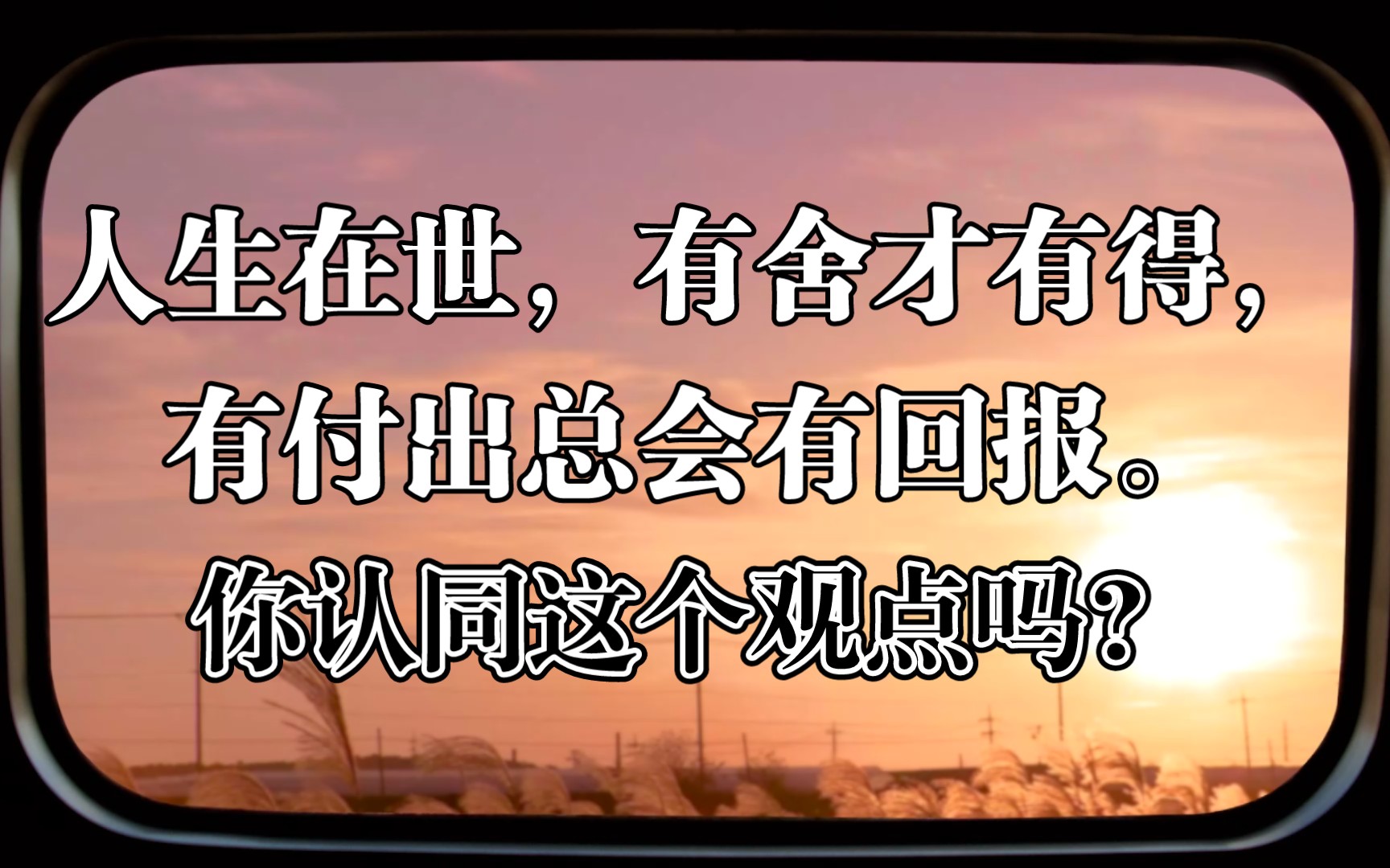 人生在世,有舍才有得,有付出总会有回报,你认同这个观点吗?